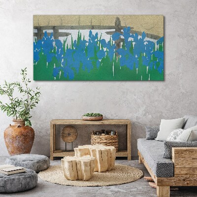 Flowers in shades of blue Canvas wall art