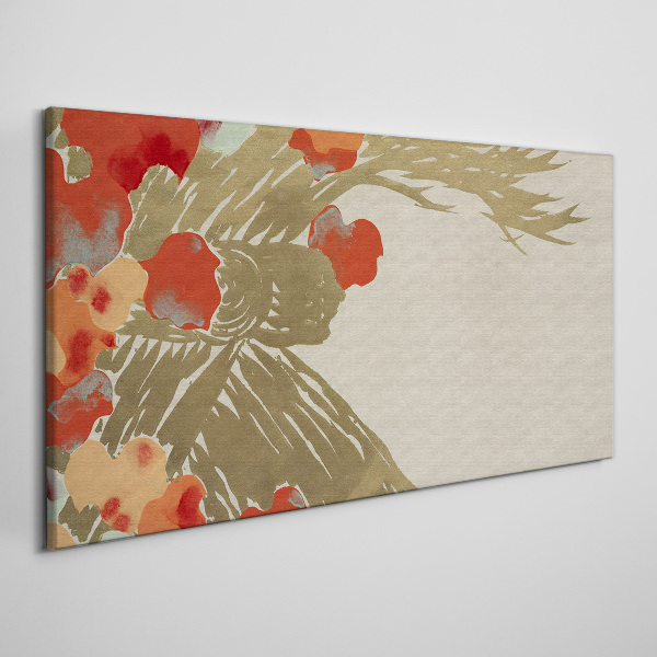Floral motif in warm shades Canvas wall art