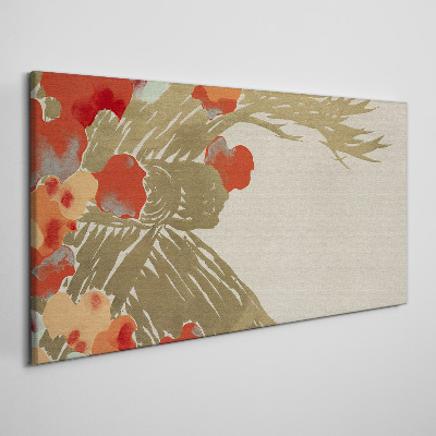 Floral motif in warm shades Canvas wall art