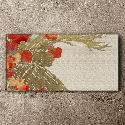 Floral motif in warm shades Canvas wall art