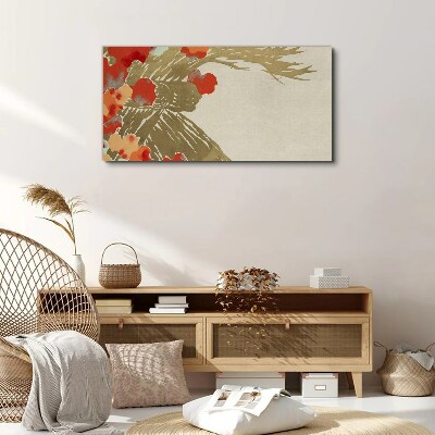 Floral motif in warm shades Canvas wall art