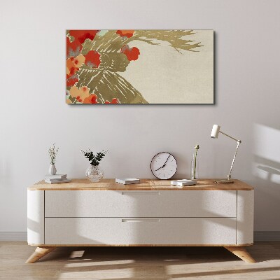 Floral motif in warm shades Canvas wall art