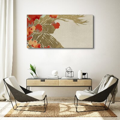Floral motif in warm shades Canvas wall art