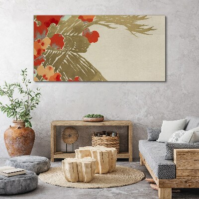 Floral motif in warm shades Canvas wall art