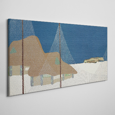 Abstract landscape with mesh Print on canvas