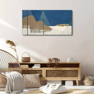 Abstract landscape with mesh Print on canvas