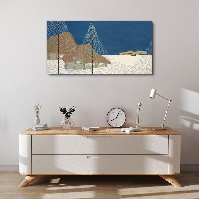 Abstract landscape with mesh Print on canvas