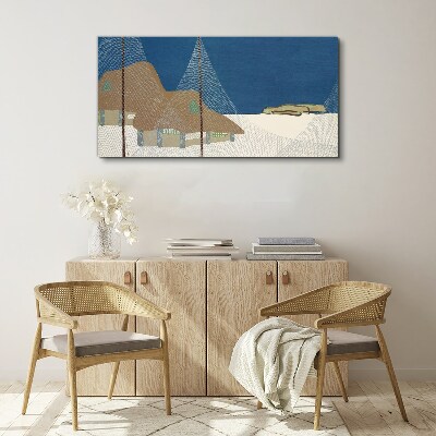 Abstract landscape with mesh Print on canvas