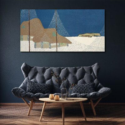 Abstract landscape with mesh Print on canvas