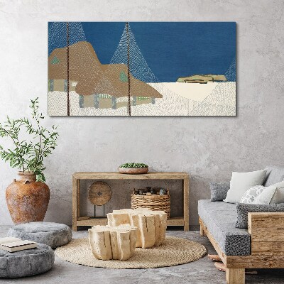 Abstract landscape with mesh Print on canvas