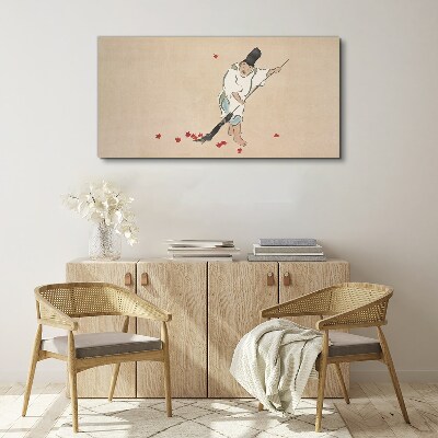 Abstraction asian male Canvas Wall art