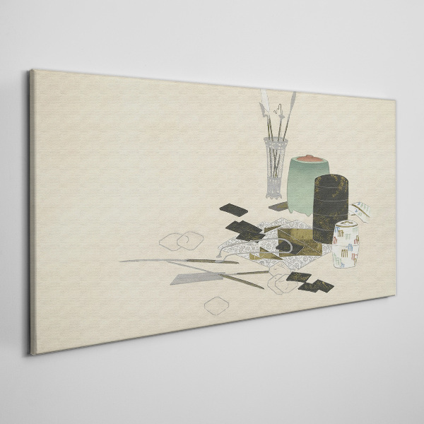 Minimalist composition with ceramics Print on canvas