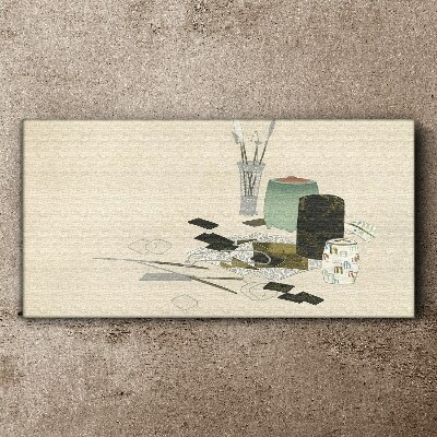 Minimalist composition with ceramics Print on canvas