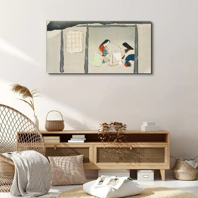 Female abstraction cottages Canvas Wall art