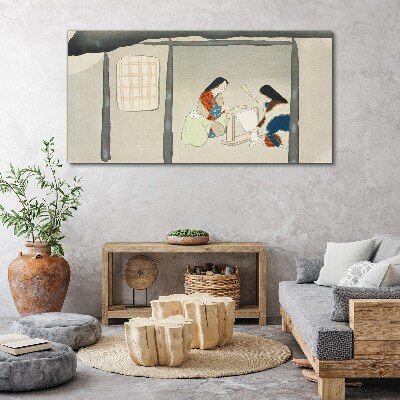 Female abstraction cottages Canvas Wall art