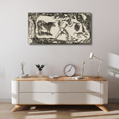 Pastoral scene with cattle Canvas wall art