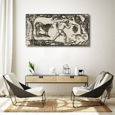 Pastoral scene with cattle Canvas wall art