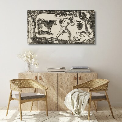 Pastoral scene with cattle Canvas wall art