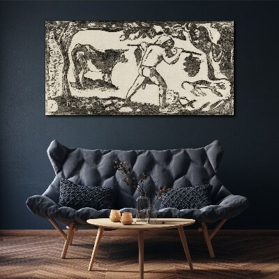 Pastoral scene with cattle Canvas wall art