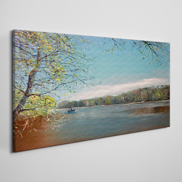 A peaceful landscape by the river Print on canvas