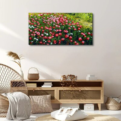A meadow full of poppies Canvas wall art