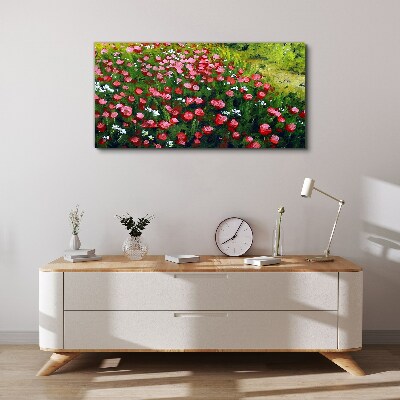 A meadow full of poppies Canvas wall art