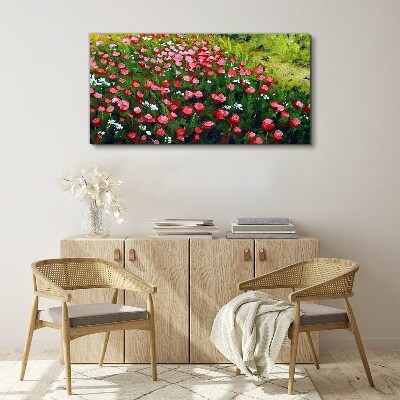 A meadow full of poppies Canvas wall art