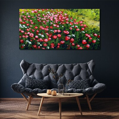A meadow full of poppies Canvas wall art
