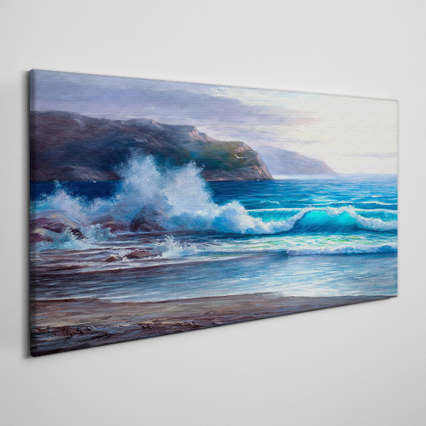 Coast ocean waves Canvas print
