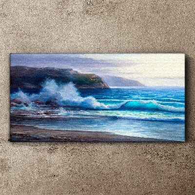 Coast ocean waves Canvas print