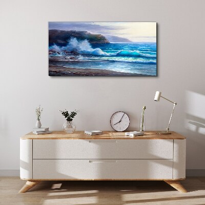 Coast ocean waves Canvas print