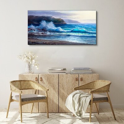 Calm ocean waves Print on canvas