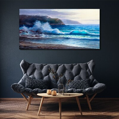 Coast ocean waves Canvas print
