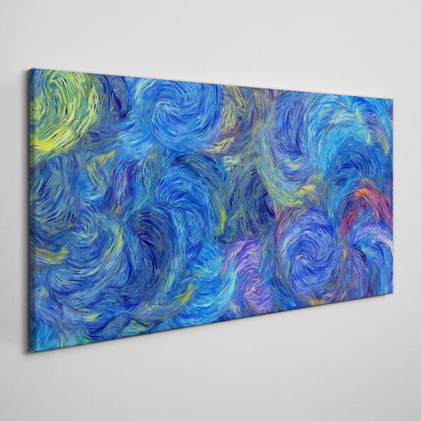 Swirling blue spirals Canvas wall art