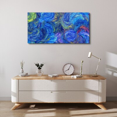 Swirling blue spirals Canvas wall art