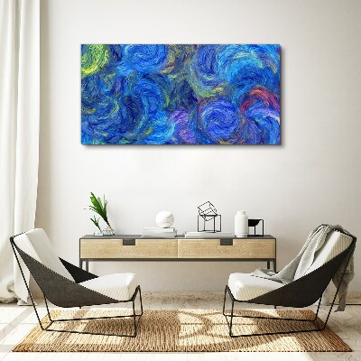 Swirling blue spirals Canvas wall art