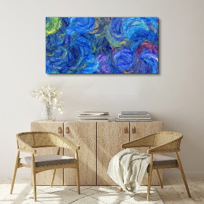 Swirling blue spirals Canvas wall art