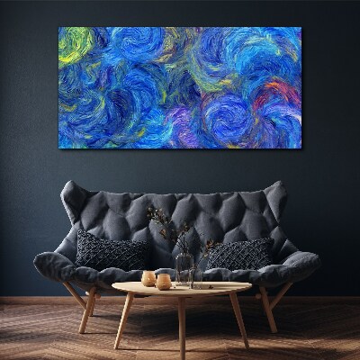 Swirling blue spirals Canvas wall art