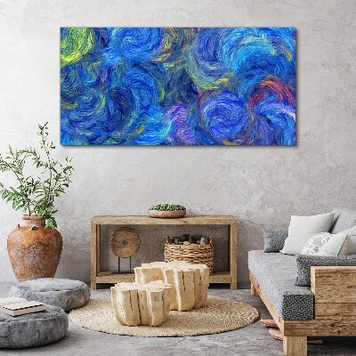Swirling blue spirals Canvas wall art