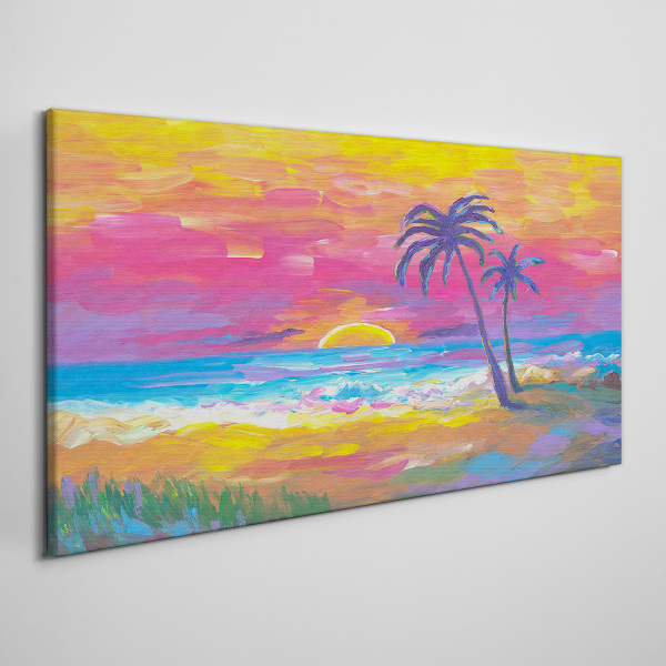 Tropical sunset over the sea Canvas wall art