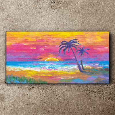 Tropical sunset over the sea Canvas wall art