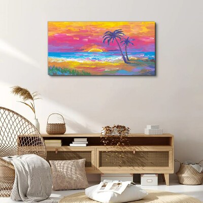 Tropical sunset over the sea Canvas wall art
