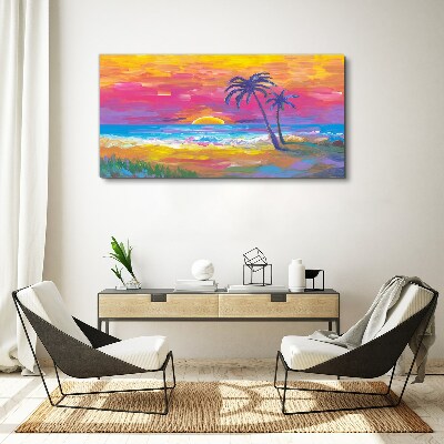 Tropical sunset over the sea Canvas wall art