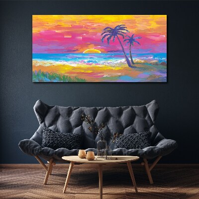 Tropical sunset over the sea Canvas wall art