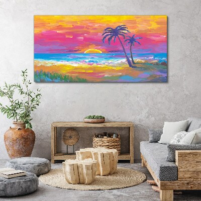 Tropical sunset over the sea Canvas wall art