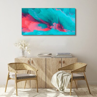 Turquoise abstract waves Canvas wall art