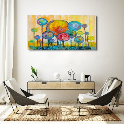 Colorful circles against the sun Print on canvas