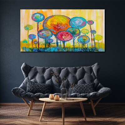 Colorful circles against the sun Print on canvas