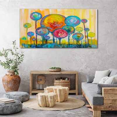 Colorful circles against the sun Print on canvas