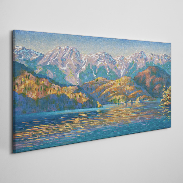 Mountain landscape in summer colors Print on canvas